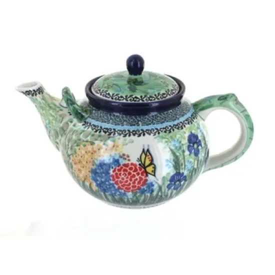 Blue Rose Polish Pottery 444 Ceramika Artystyczna Large Teapot image {15}