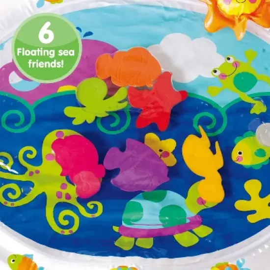 Kidoozie Pat 'n Laugh Water Mat for Infants and Toddlers ages 3-18 months - Encourage Tummy Time with 6 Fun Floating Sea Friends to Discover image {3}