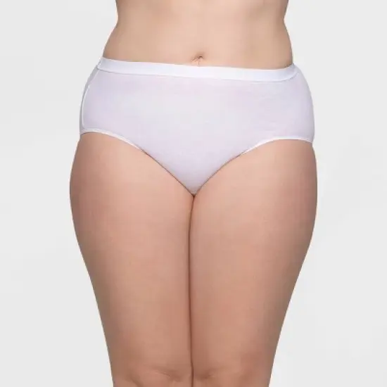 Fit for Me by Fruit of the Loom Women's Plus 6pk Cotton White Briefs image {2}