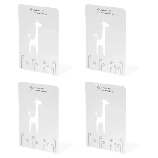 Unique Bargains Giraffe L-Shaped Metal Desk Organizer Bookend for Stationery Desktop Office Accessories image {5}