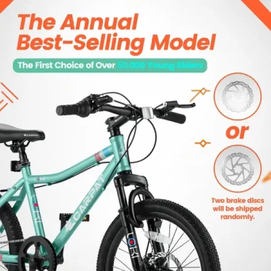 Gulches Kids Bike for Ages 6-12, 20"&times;2.125" Tires, 7-Speed Shimano, Front Disc/Rear V-Brake, 100mm Suspension Fork image {8}