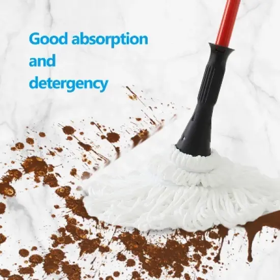 Racxily 57.5" long handle self bending twist mop, dry & wet ultra-fine fiber floor mop, wet mop for floor cleaning, commercial and household cleaning image {3}