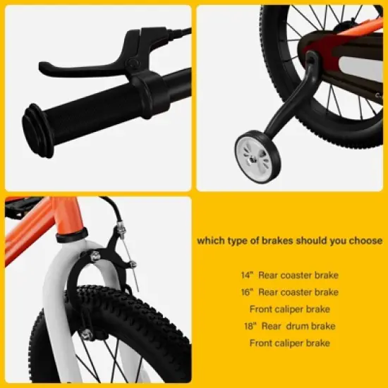 Itopfox Kids Bike for Boys and Girls with Training Wheels, Pedal Brakes, Handbrake & Kickstand, Multiple Colors for Toddlers and Children image {3}