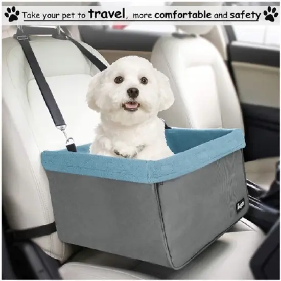 GOOPAWS Pet Travel Safety Booster Dog Car Seat with Seat Belt, 16'' image {6}