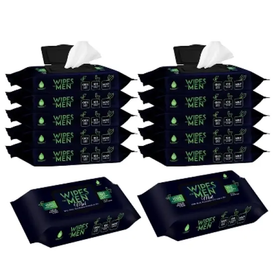 Pursonic 12 Pack of Flushable Man Wipes (1200 Mint Scented Wipes) image {5}