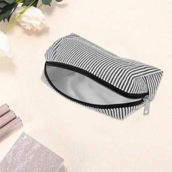 Unique Bargains Lady Rectangle Makeup Bag Black 1 Pc image {2}