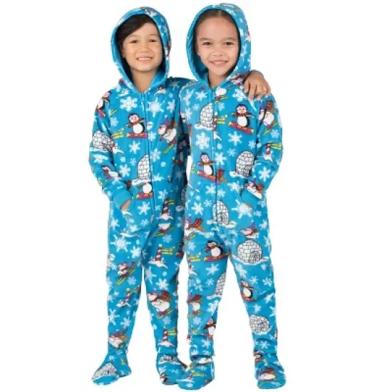 Footed Pajamas - Winter Wonderland Toddler Hoodie Fleece Onesie image {4}