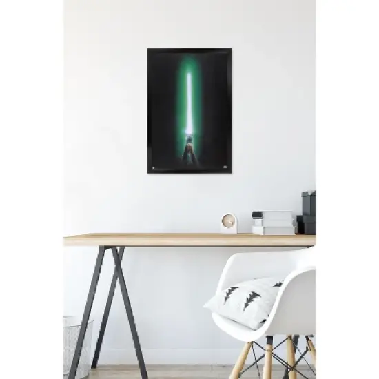 Trends International Star Wars: Original Trilogy - Green Lightsaber Framed Wall Poster Prints image {5}