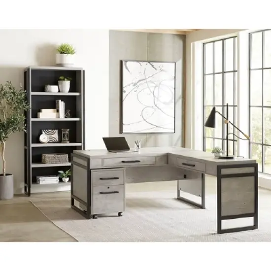 Mason Modern Wood Laminate Open L Desk - Martin Furniture image {10}