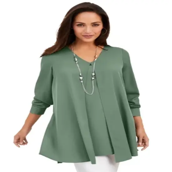 Jessica London Women&rsquo;s Plus Size Flyaway V-Neck Tunic image {6}