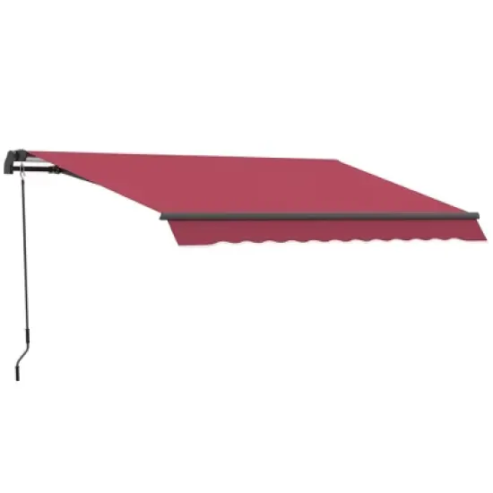 Outsunny Manual Retractable Awning Sun Shade Shelter for Patio Deck Yard with UV Protection and Easy Crank Opening image {14}
