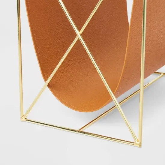 Faux Leather Magazine Organizer Brown - Threshold&trade; image {2}