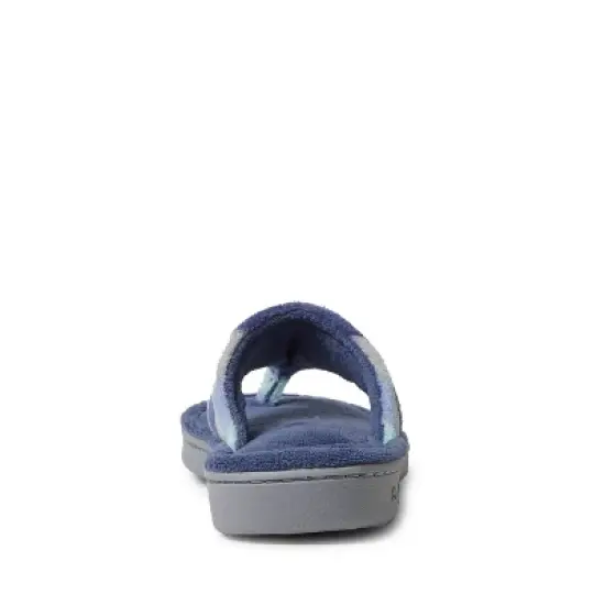 Dearfoams Women's Melanie Colorblocked Microfiber Terry Thong Slipper image {4}