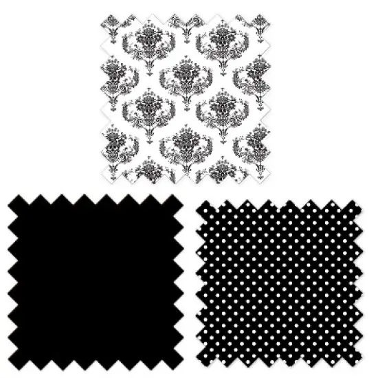 Bacati - Classic Damask Black/Grey/White 4 pc Crib Bedding Set with Diaper Caddy image {8}