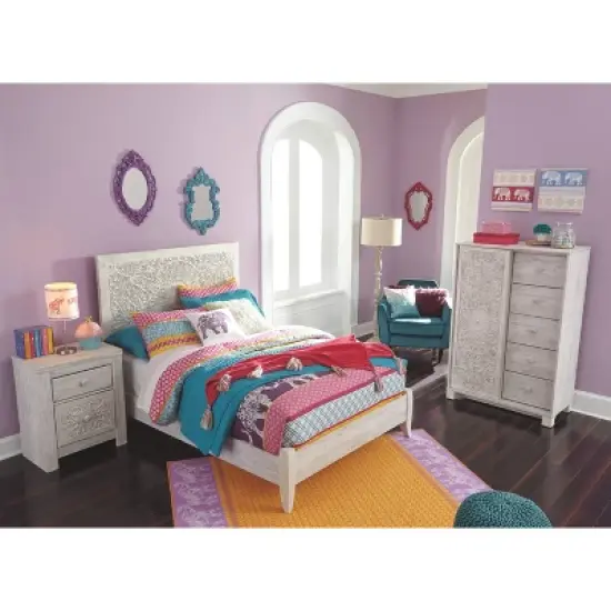 Full Paxberry Panel Headboard Whitewash - Signature Design by Ashley image {4}