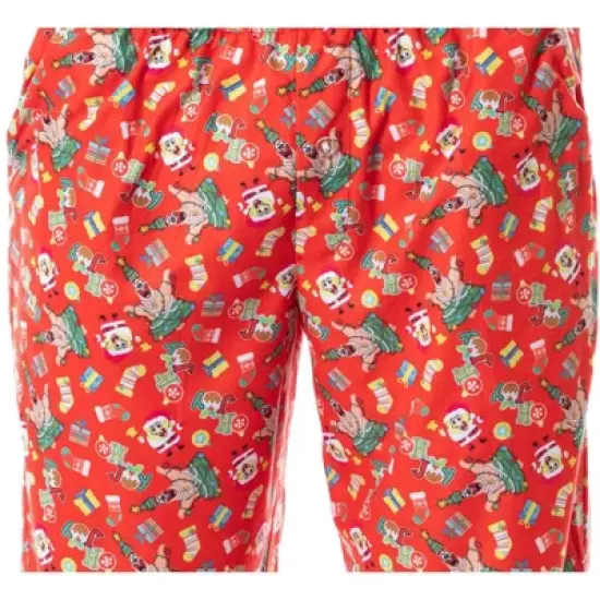 Nickelodeon Mens' SpongeBob SquarePants Krabby Christmas Pajama Set Red image {2}