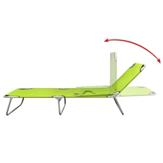 vidaXL Sun Lounger Apple Green Polyester One Size Foldable Sun Lounger image {2}