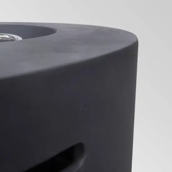 Aidan Outdoor Round Lightweight Concrete Gas Burning Fire Pit - Dark Gray - Christopher Knight Home image {4}