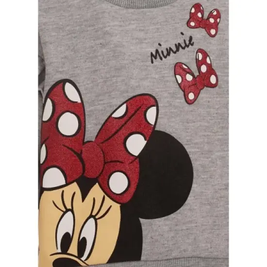 Disney Minnie Mouse Girls Fleece Sweatshirt and Leggings Outfit Set Little Kid to Big Kid image {6}