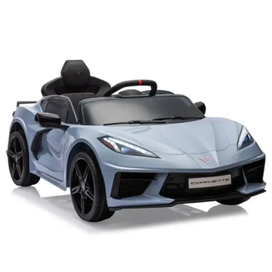 12V Kids Ride On Car, Sports Licensed Corvette Electric Car Toy for Toddles, with Remote Control, Visual Dashboard, LED Lights, Music, for Kids 3-10 image {8}