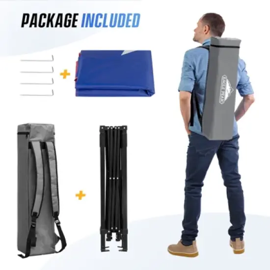 EAGLE PEAK 8x8ft Pop Up Canopy with Sidewall, 8x8 Base 6x6 Top image {6}