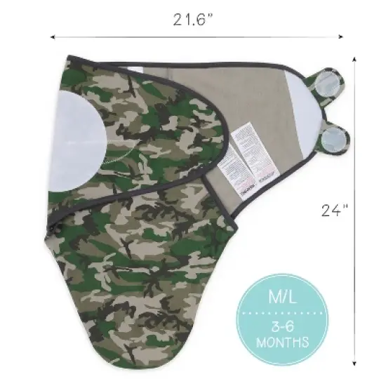 The Peanutshell Camo Elephant  Swaddle Wrap for Newborn, Infant - 3-Pack image {6}