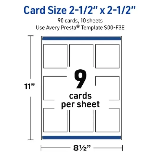 Avery Square Business Cards, Silver Border, 2-1/2" x 2-1/2", 90ct image {4}