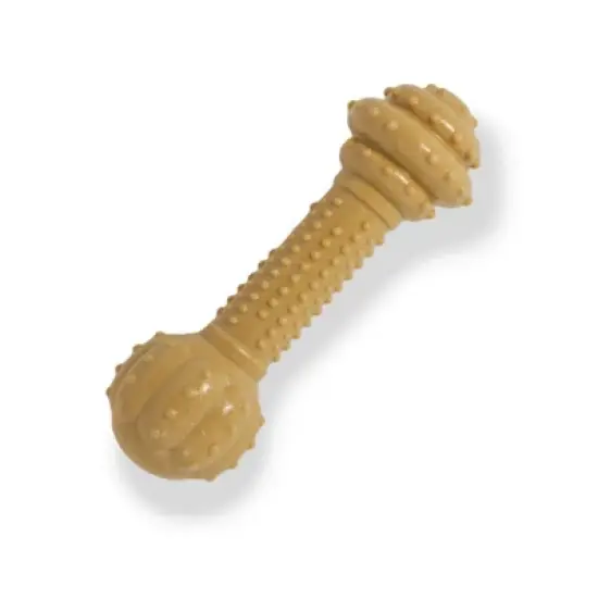 Nylabone Dura Chew Barbell Dog Chew Toy - Peanut Butter Flavor image {2}