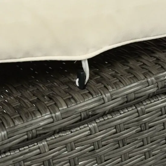 6pc Outdoor Wicker Set with Loveseats, Sofa, Chair, Coffee Table & Bench - Beige - GODEER image {10}