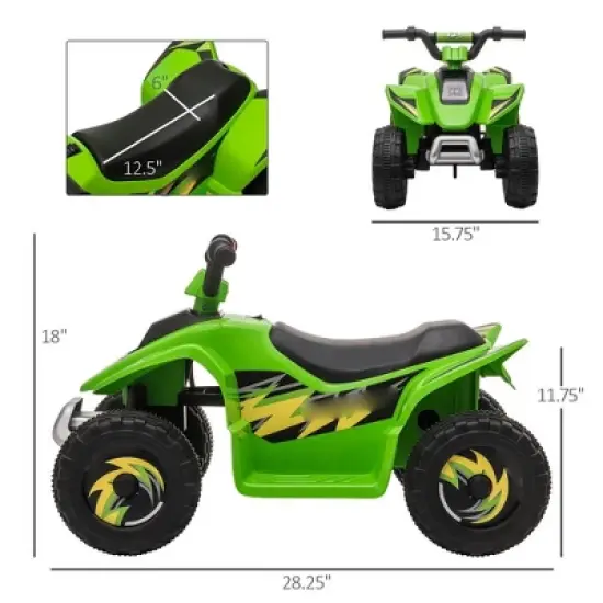 Resenkos Electric Ride-on Car,6V Kids ATV 4-Wheeler Ride on Car, Electric Motorized Quad Battery Powered Vehicle, Green image {5}