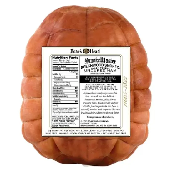 Boar's Head SmokeMaster Beechwood Smoked Black Forest Ham - Deli Fresh Sliced - price per lb image {2}