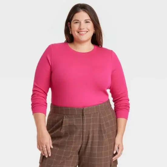 Women's Long Sleeve Slim Fit Crewneck T-Shirt - A New Day&trade; image {11}