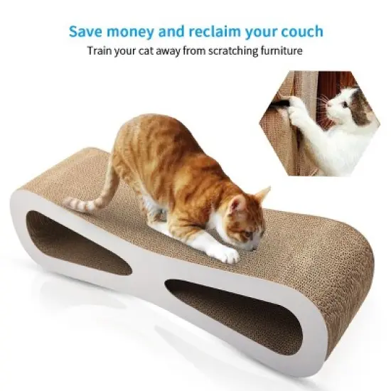 Sandinrayli Wave Cat Scratcher Lounge Toy with Catnip, White image {1}