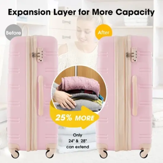 Dexmalle Hardshell Luggage Sets 2Pcs + Bag Spinner Suitcase image {3}