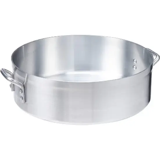 Winco AXHB-24, 24-Quart 18" x 5-5/8" Professional Extra-Heavy Super Aluminum Brazier Pan image {1}
