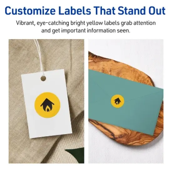Avery Bright Yellow Paper Labels, 0.5" Diameter Round image {2}
