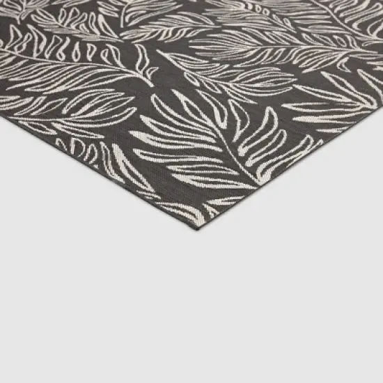 9' x 12' Leaves Outdoor Rug Black - Project 62&trade; image {1}