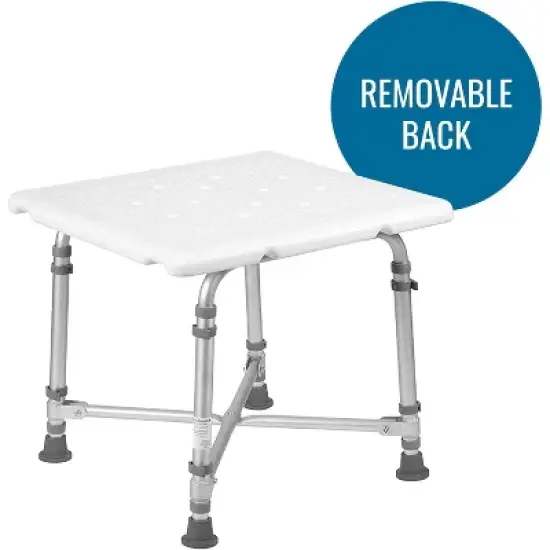 DMI Shower Chair Bath Seat for Tub or Shower Bench for Inside Shower, Made of Aluminum with Plastic Seat, FSA and HSA Eligible, Adjustable Height, image {1}
