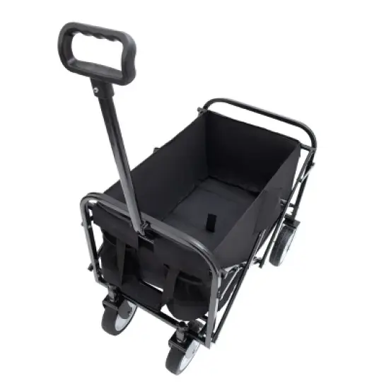 Extention ExCollapsible Foldable Wagon Cart Beach Wagon Heavy Duty Utility Cart Utility Wagon Grocery Cart Supports 225lbs Black image {2}