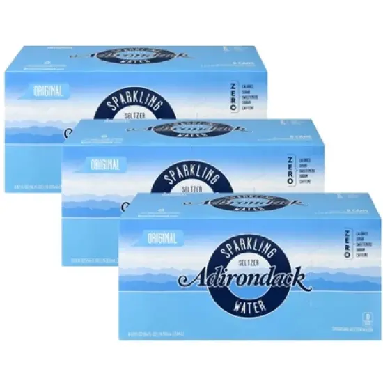 Adirondack Sparkling Seltzer Water Original - Case of 3/8 pack, 12 oz image {5}