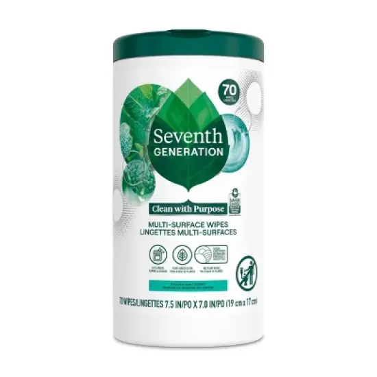 Seventh Generation Garden Mint Multi-Surface Cleaning Wipes - 70ct image {1}