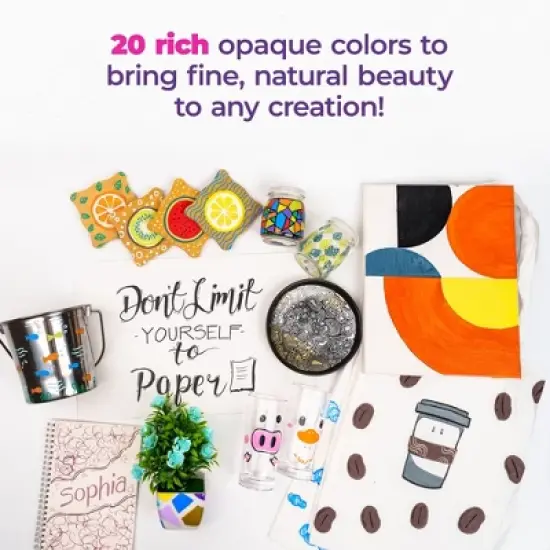 Pintar Art Supply Earth Tone Paint Pens 5.0MM 20 Pack Marker Set with Medium Tip | Use on Rocks, Canvas, Glass, Ceramics, Plastic, Fabric, Porcelain image {6}