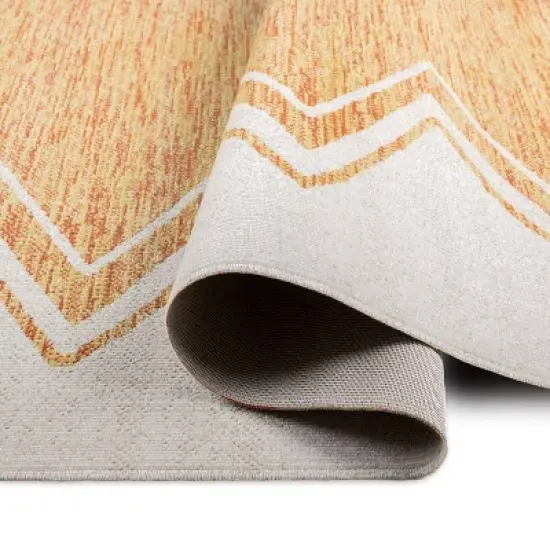 7'9" x 10'2" New York Patio Sofia Leon Indoor/Outdoor Rug Ivory/Mustard - Nicole Miller image {5}