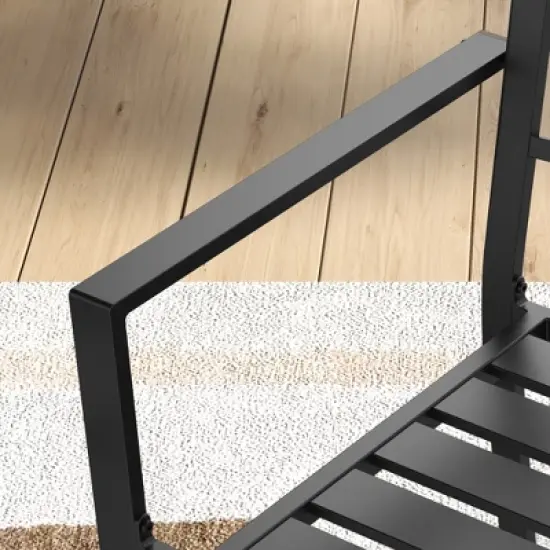 Outsunny Slatted Design Patio Dining Chairs, Set of 2 Stackable Garden Chairs image {5}