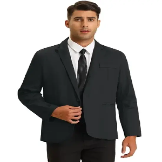 Lars Amadeus Men's Casual One Button Slim Fit Lightweight Blazer image {5}