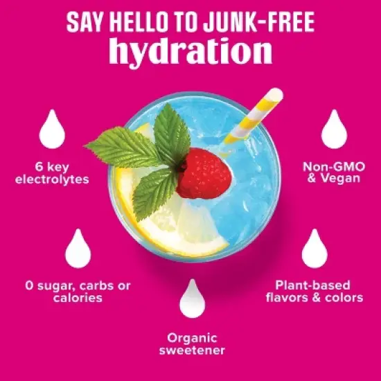 Ultima Replenisher Daily Hydration Electrolyte Stick Packs - Raspberry - 2.3oz/20ct image {2}