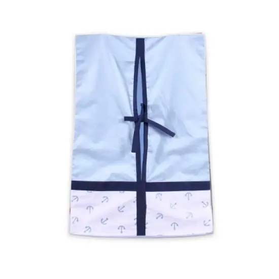Bacati - Little Sailor Anchor Boat Blue Navy 4 pc Crib Bedding Set with Diaper Caddy image {6}