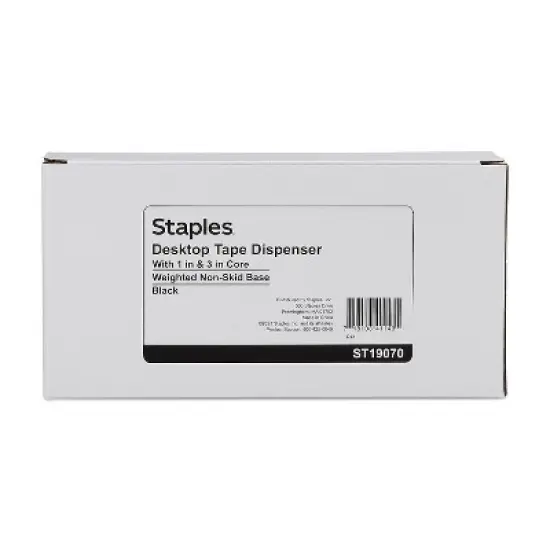 Staples Heavy-Duty Desktop Tape Dispenser Black 1" and 3" Core 1671310 image {5}