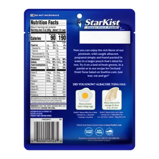 StarKist Albacore White Tuna in Water Pouch - 6.4oz image {1}
