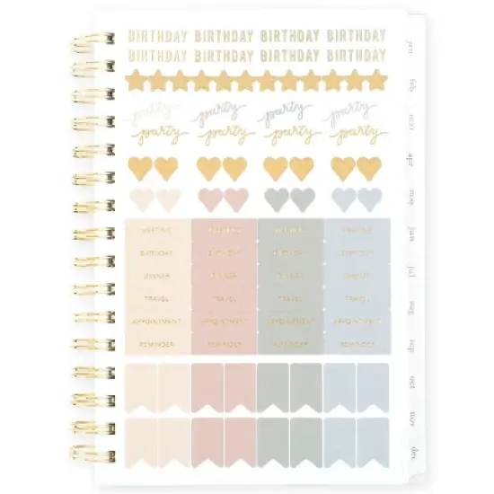 Sugar Paper Essentials 2025 Weekly/Monthly Planner 6.125"x8.5" Frosted Roe Stripe: Non-Toxic, Acid-Free, Twin-Wire Binding image {4}